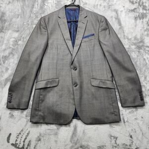 Billy London UK Blazer Mens 42L Gray 2 Button Single Breasted Sports Coat Office